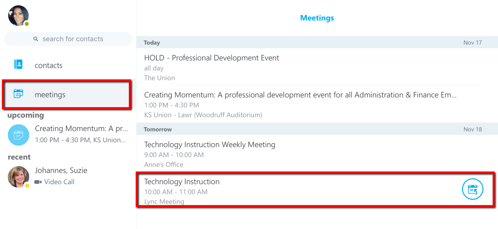skype for business meetings on mac